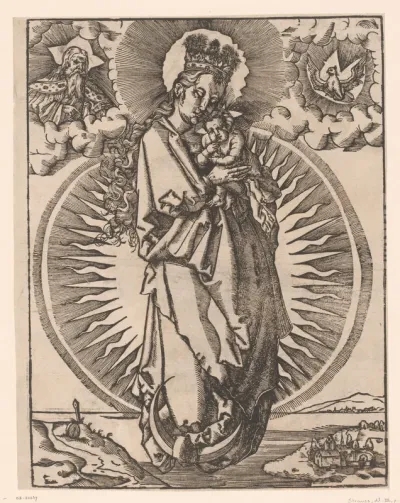 Madonna staande op de maansikkel