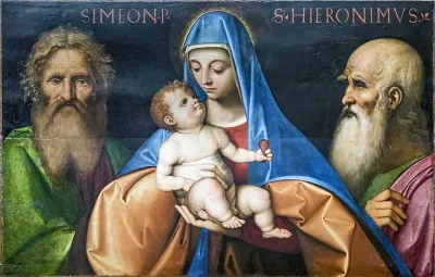 Madonna with the Child with Saint Simeon and saint Jerome