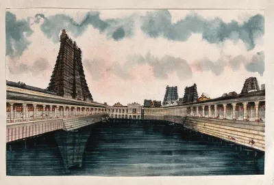Madurai: the Golden Lotus tank, the temple tank at the Meenakshi - Sundareshwarar temple