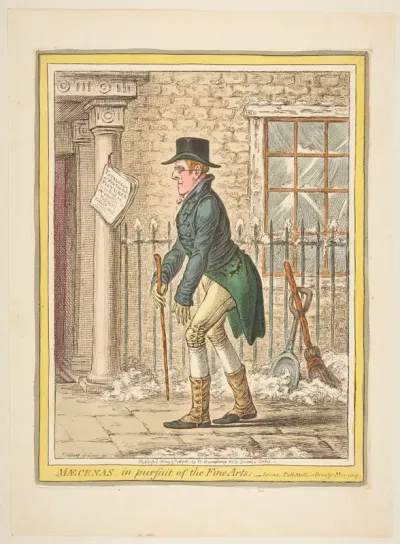 Maecenas, in pursuit of the Fine Arts.–Scene, Pall Mall; a Frosty Morning