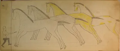 Maffet Ledger: Man with Gun, Four Horses
