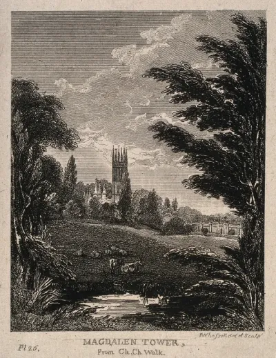 Magdalen College, Oxford: the Tower as seen from the countryside