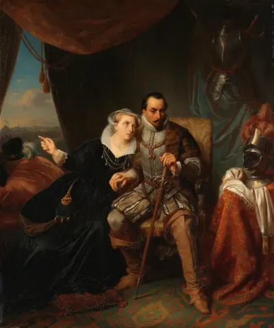 Magdalena Moons Begging her Fiancé to Postpone the Storming of Leiden, 1574
