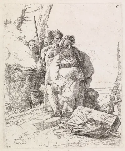 Magician Seated by a Burning Altar, from the Scherzi di Fantasia