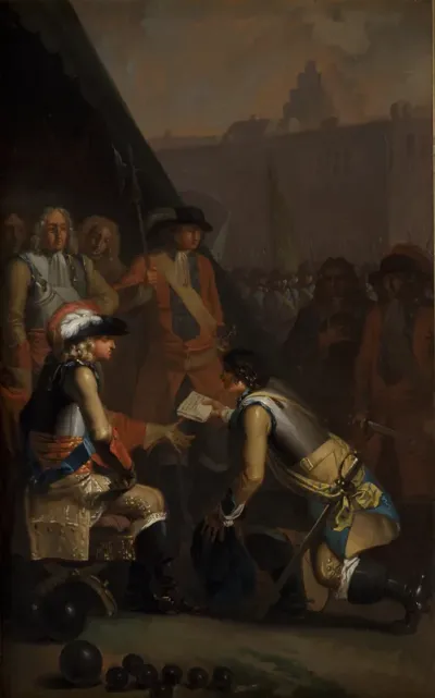 Magnus Stenbock overgiver fæstningen Tønningen til Frederik IV i 1714