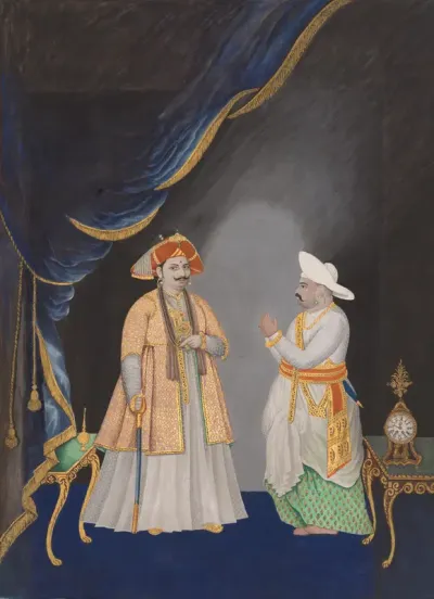 Maharaja Serfoji II accompanied by his Minister