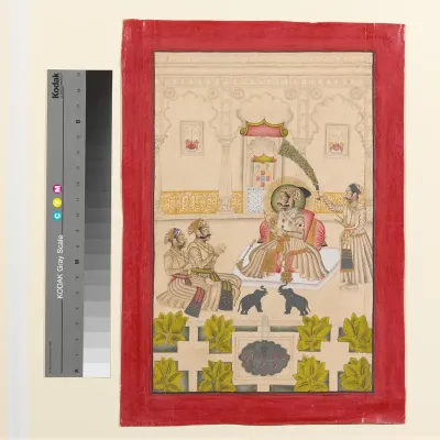 Maharana Amar Singh II Is Shown Two Silver Elephants