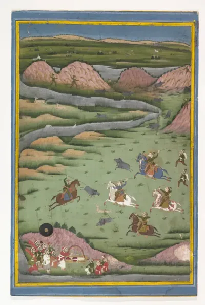 Maharana Amar Singh II or Sangram Singh Hunting Wild Boar