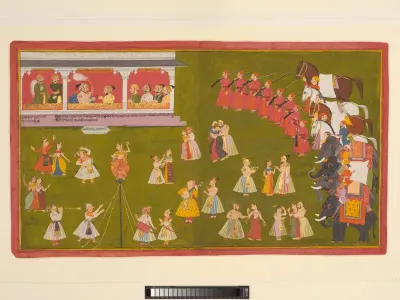Maharana Amar Singh II, Prince Sangram Singh and Courtiers Watch a Performance