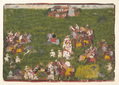 Maharana Sangram Singh Hunting Wild Boar