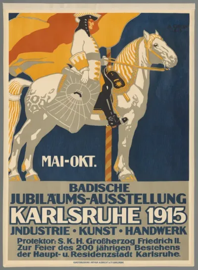 Mai - Okt. Badische Jubiläums - Ausstellung Karlsruhe, 1913. Industrie, Kunst, Handwerck (...)