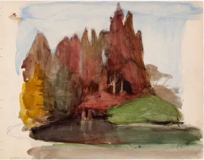 Maisema, luonnos maalaukseen Fantasia 1895