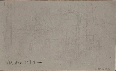 Maisemaluonnos. Todenmäköisesti n. 1910.
