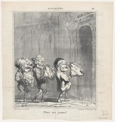 Make room for the young!, from 'News of the day,' published in Le Charivari, February 9, 1870