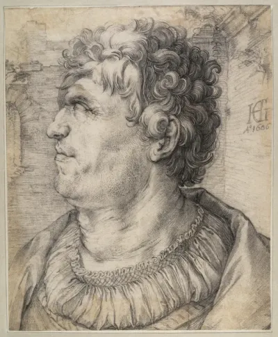 Male fantasy portrait, facing left