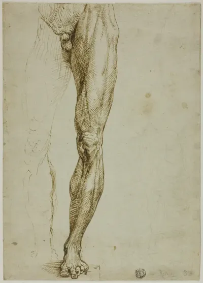 Male Figure Study, with Slight Sketch of Seated Figure