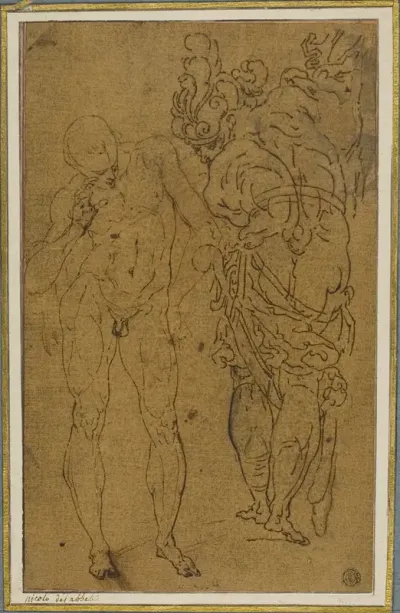 Male Nude and Warrior in Armor