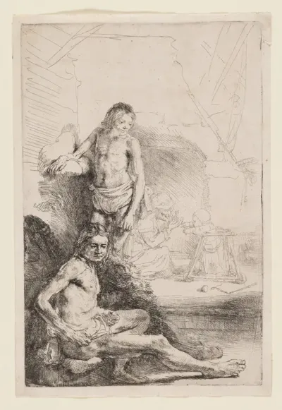 Male Nude Seated and Standing