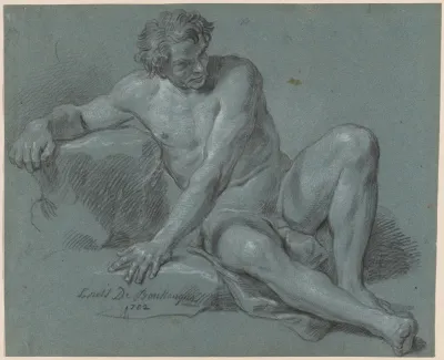 Male Nude Seated on the Ground