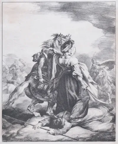 Mamluk Defending a Wounded Trumpeter
