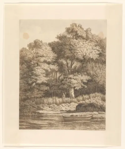Man aan een waterkant in Overveen