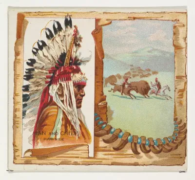 Man and Chief, Pawnee, from the American Indian Chiefs series (N36) for Allen & Ginter Cigarettes