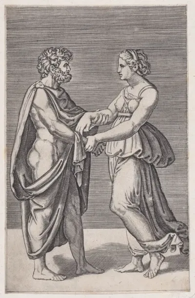 Man and Woman Holding Hands