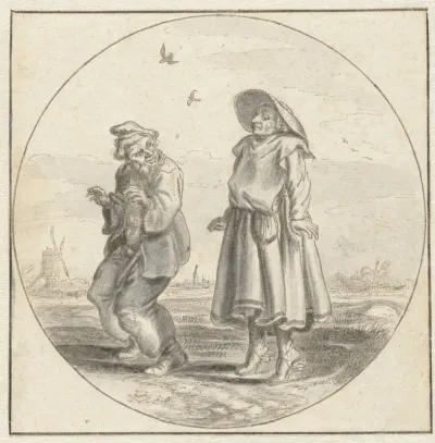Man and Woman Imitating Birds