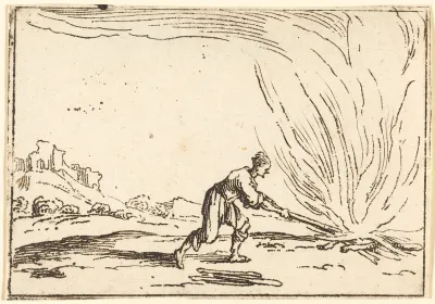 Man Attending a Fire