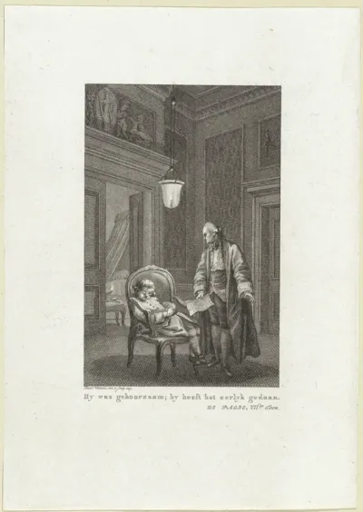 Man bekijkt een jongen die in een stoel ligt te slapen