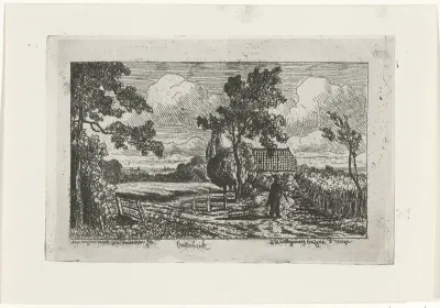 Man bij een boerderij