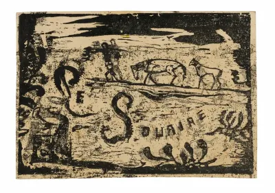 Man Carrying Bananas Followed by Two Horses, headpiece for Le sourire