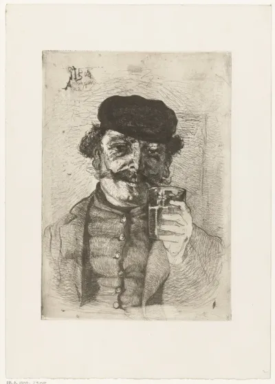Man drinkt een glas bier