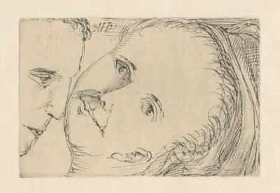 Man en profil en vrouw