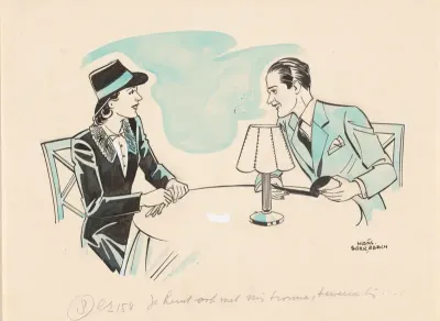 Man en vrouw aan een tafel