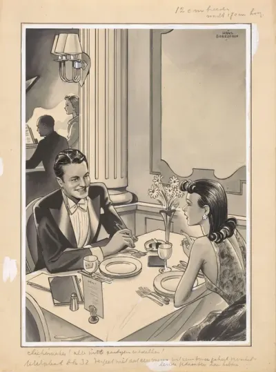 Man en vrouw aan tafel in een restaurant