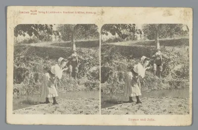 Man en vrouw aan weerszijden van een beek, 'Romeo en Julia'