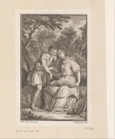 Man en vrouw bij een partiturenboek