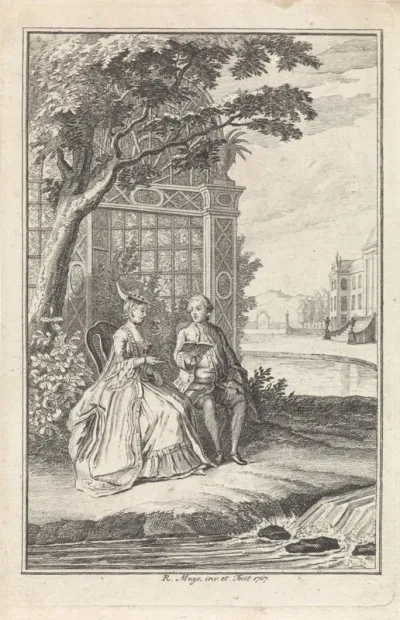 Man en vrouw bij een prieel