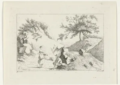 Man en vrouw bij waterval
