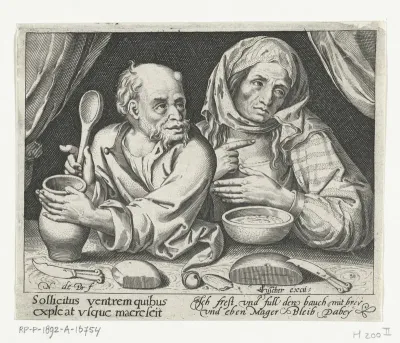 Man en vrouw eten pap