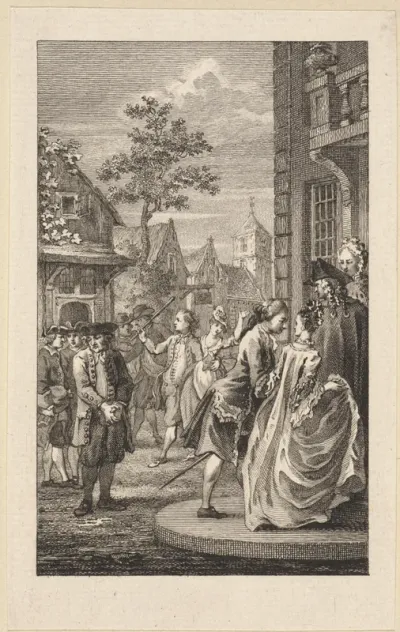Man en vrouw gaan een huis binnen
