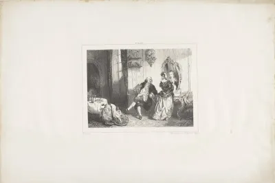 Man en vrouw in achttiende-eeuws interieur