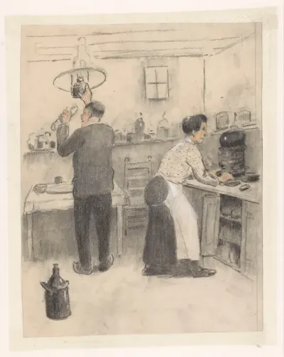 Man en vrouw in de keuken