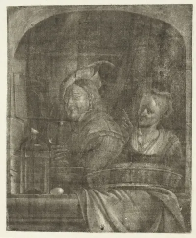 Man en vrouw in een venster
