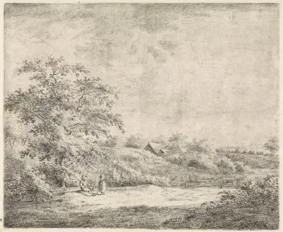 Man en vrouw in heuvelachtig landschap