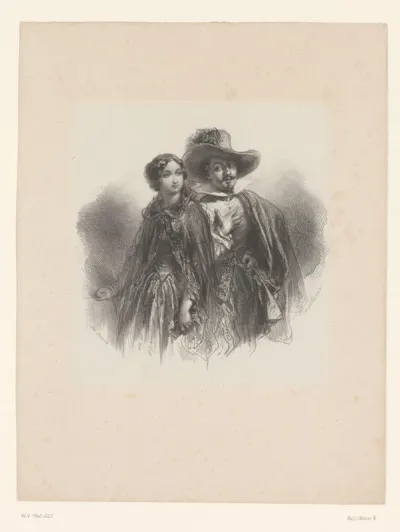 Man en vrouw in historische kleding