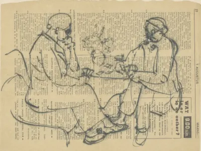 Man en vrouw kaartend