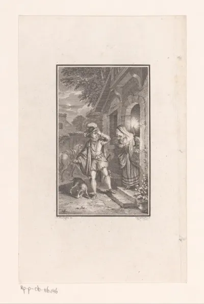 Man en vrouw met kaars in de deuropening
