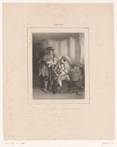 Man en vrouw met kind aan de borst